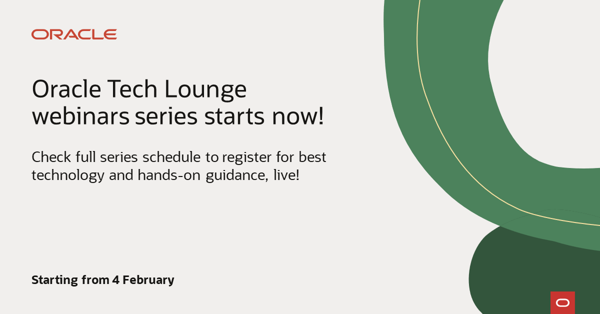 daisyflower06's tweet photo. From live webinars to on-demand videos, with a wealth of information at your fingertips – the new Oracle Tech Lounge series webcasts are here! \.#oracle #AI #cloud #learn
Register now! https://t.co/f2HQZvFSWe https://t.co/1Ovsgby4SL