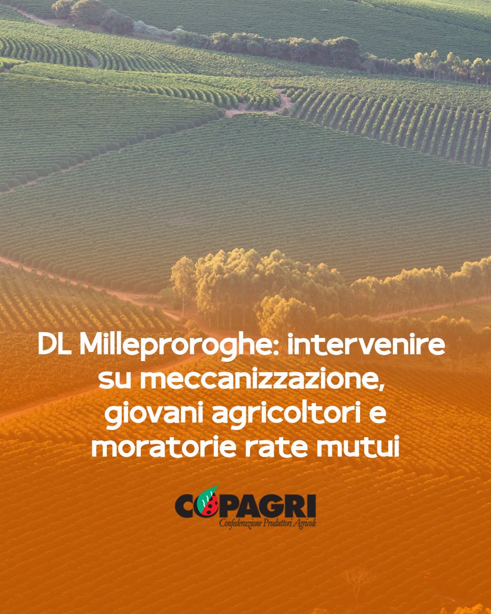 Copagri's tweet image. #Milleproroghe: intervenire su #giovani agricoltori, moratorie #mutui e #meccanizzazione, con proroga obbligo #revisione e soluzioni su #rischiostatico. 

Le richieste della #Copagri illustrate davanti alla Commissione Affari costituzionali del #Senato.  

tinyurl.com/5n96a83h