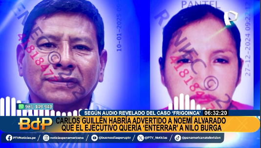 PTV_Noticias's tweet photo. BDP EnVivo | #CarlosGuillén habría advertido a Noemí Alvarado que el #Ejecutivo quería 'enterrar' a Nilo Burga.
Míranos EN VIVO ► https://t.co/gj7lGwHjDs
#PanamericanaTelevisión #Midis #Frigoinca https://t.co/551prOW2Cr