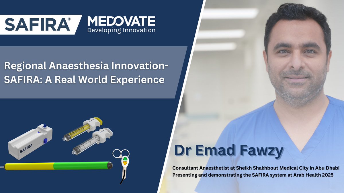 Dr Emad Fawzy is presenting and demonstrating the innovative SAFRIA system at Arab Health 2025!

Read the article below to find out more:
linkedin.com/pulse/regional…

#arabhealth #anaesthesia #innovation