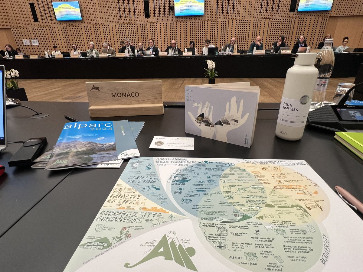 AmbMC_in_Italia's tweet photo. En direct de la 80e réunion du Comité Permanent de la #ConventionAlpine à Brdo, Slovénie 🇸🇮, avant l’ouverture officielle demain des travaux de la 18e Conférence. 8 pays européens d’un coté à l’autre de l’arc alpin, dont 🇲🇨, réunis pour “prendre soin” de ces écosystèmes montagneux si précieux et agir de concert avec les autres parties prenantes pour la protection de la biodiversité, la résilience face au changement climatique et l’amélioration de la qualité de vie des habitants.
#Alps
#mountain #biodiversity