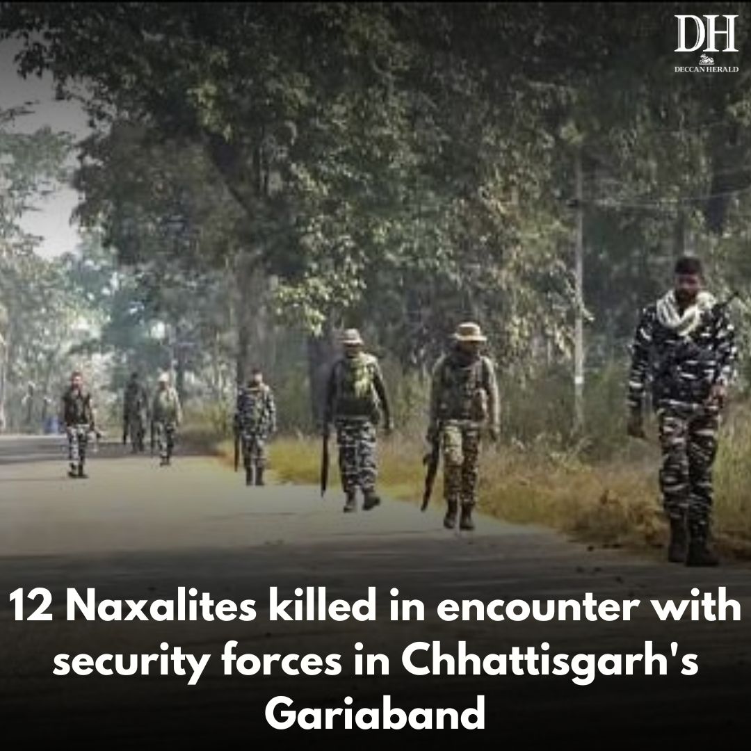 DeccanHerald's tweet photo. An official said a fresh exchange of fire took place late on Monday night and early Tuesday morning in a forest under the #Mainpur police station area along the #Chhattisgarh-Odisha border, in which 12 more #Naxalites were killed.

https://t.co/HYuXOIWY9h https://t.co/cK8wVvmbkI