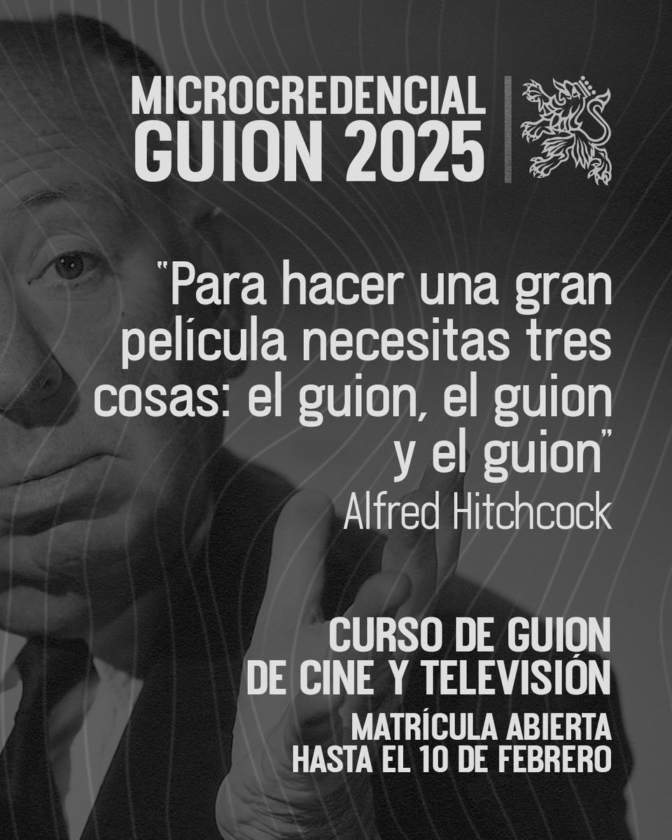 🎬 ¡Últimos días para inscribirte en el curso de Guion de Cine y Televisión! 

¿Sueñas con crear historias que lleguen a la gran pantalla? Hasta el 10 de febrero tienes la oportunidad de formar parte de este curso único. guioncineytv.unileon.es

#GuionCineTV