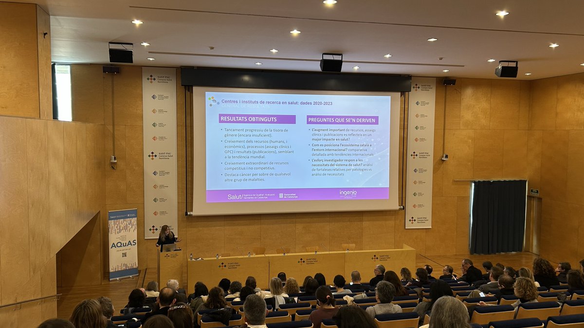 Tanca la jornada la directora d'AQuAS, Sandra Garcia-Armesto, amb les conclusions i futures passes de la #CentraldeResultats de Recerca.
🗣️"La CdR ens ha de servir per pensar, suscitar preguntes i millorar la informació. 10 anys de dades permeten identificar què més cal mesurar."