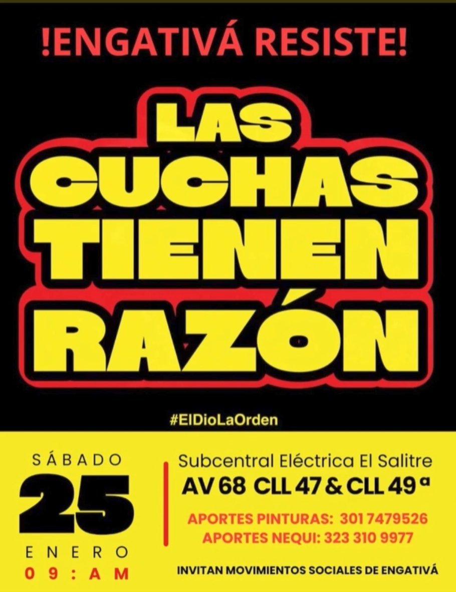 <a href="/MeDicenWally/">Wally.</a> Toda Bogotá y toda Colombia será un solo lienzo para no olvidar que #LasCuchasTeníanRazón este sábado seguimos en Engativá
