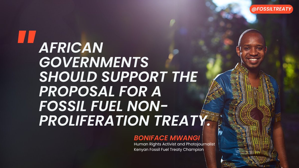 Fossil Fuel Non-Proliferation Treaty Initiative (@fossiltreaty) on Twitter photo It’s time for African governments to support the proposal for a #FossilFuelTreaty! ✊🏿🌎
“Coal, gas and oil exploration in Africa has destroyed our way of life, turned young people into militias, and brought more misery, tears, and death to our continent,” says <a href="/bonifacemwangi/">The People’s Watchman</a>, It’s time for African governments to support the proposal for a #FossilFuelTreaty! ✊🏿🌎
“Coal, gas and oil exploration in Africa has destroyed our way of life, turned young people into militias, and brought more misery, tears, and death to our continent,” says <a href="/bonifacemwangi/">The People’s Watchman</a>,