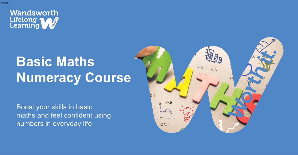 WBCLLearning's tweet image. Improve your #Numeracy skills &amp;amp; boost your confidence in #BasicMaths. Learn practical topics in a supportive &amp;amp; approachable way. For more &amp;amp; to register: wandsworthlifelonglearning.org.uk/guide/numeracy… Funded by #MayorofLondon’s #MultiplyProgramme #BasicMaths #Multiply #GLA #WandsworthLifelongLearning