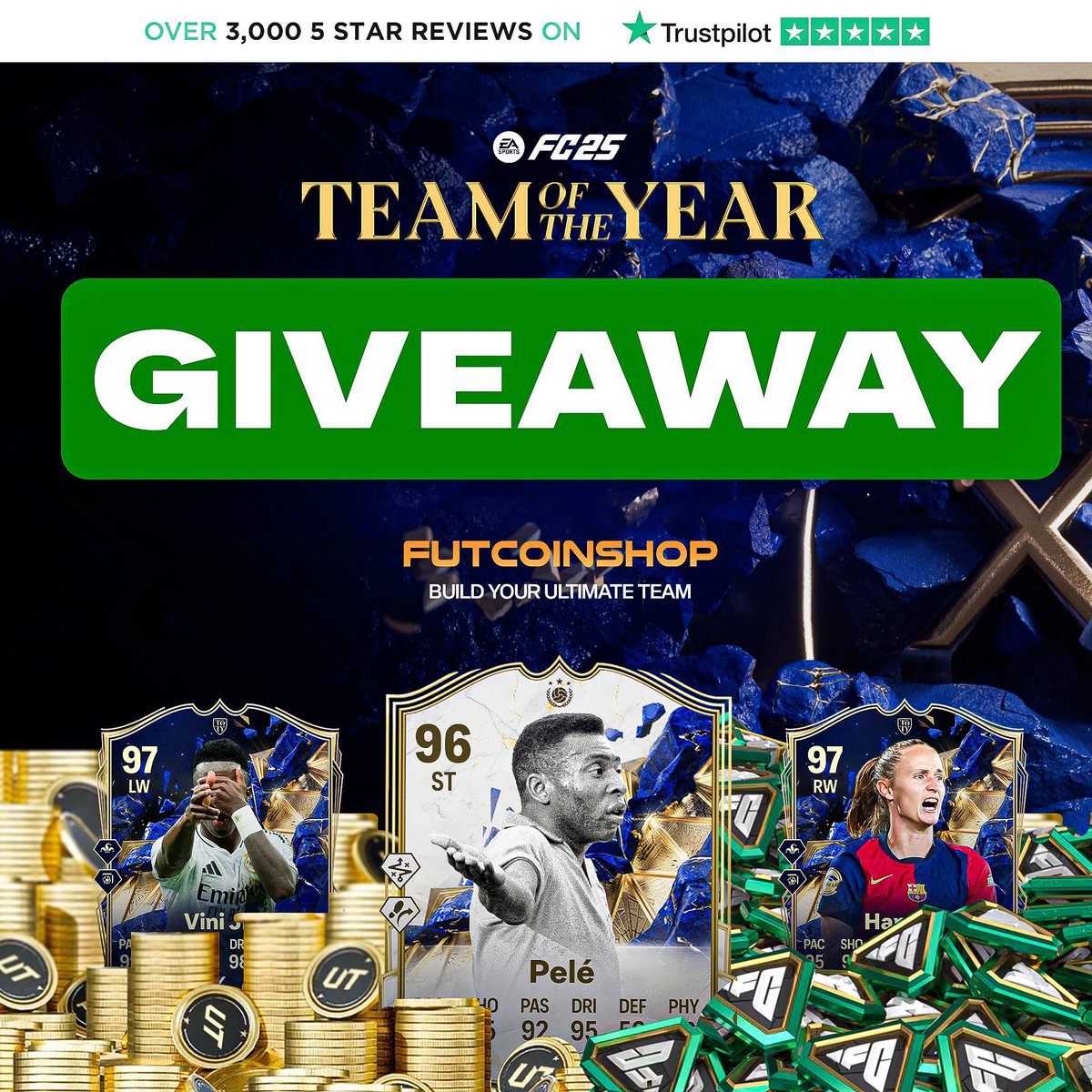 EAFC 25 News (@utsources) on Twitter photo 🚨 HUGE TOTY FP/1.5M COINS GIVEAWAY
5.9k FC points 🥶 or 1.5 million coins 🪙
To enter:
• RT and FOLLOW me & <a href="/FUTCoinShop/">FUT Coin Shop</a> ✅
• Comment your console below 👇 🚨 HUGE TOTY FP/1.5M COINS GIVEAWAY
5.9k FC points 🥶 or 1.5 million coins 🪙
To enter:
• RT and FOLLOW me & <a href="/FUTCoinShop/">FUT Coin Shop</a> ✅
• Comment your console below 👇