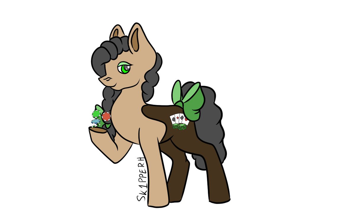My casino pony Juju, she may look sweet and innocent but she will take your money. 

#mlp #mlpfim #mlpoc #oc #juju #casinopony #earthpony #digitalart