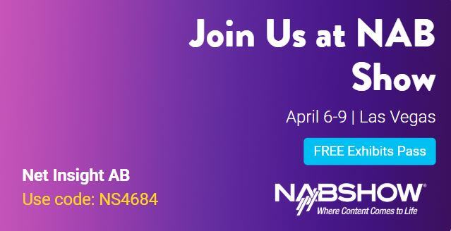 NetInsight's tweet image. 🌟 Net Insight is heading to @nabshow 2025 in Las Vegas, April 6-9! 🌟 Join us to explore the future of live media transport and connect on innovations for live sports and beyond. 🎟️ Register with guest code NS4684 for free: eu1.hubs.ly/H0f_RWL0

#NABShow2025 #NetInsight
