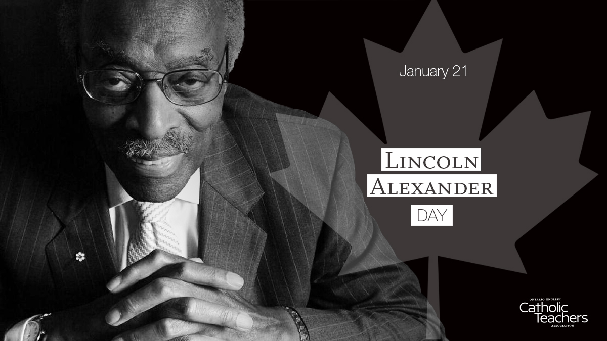 Today is #LincolnAlexanderDay – a day to honour Canada’s 1st Black MP and 1st Black Chair of the Worker’s Compensation Board of Ontario! #CatholicTeachers #OntEd

To learn more about his trailblazing legacy and work, visit:
blackhistoryottawa.org/copy-of-john-g…