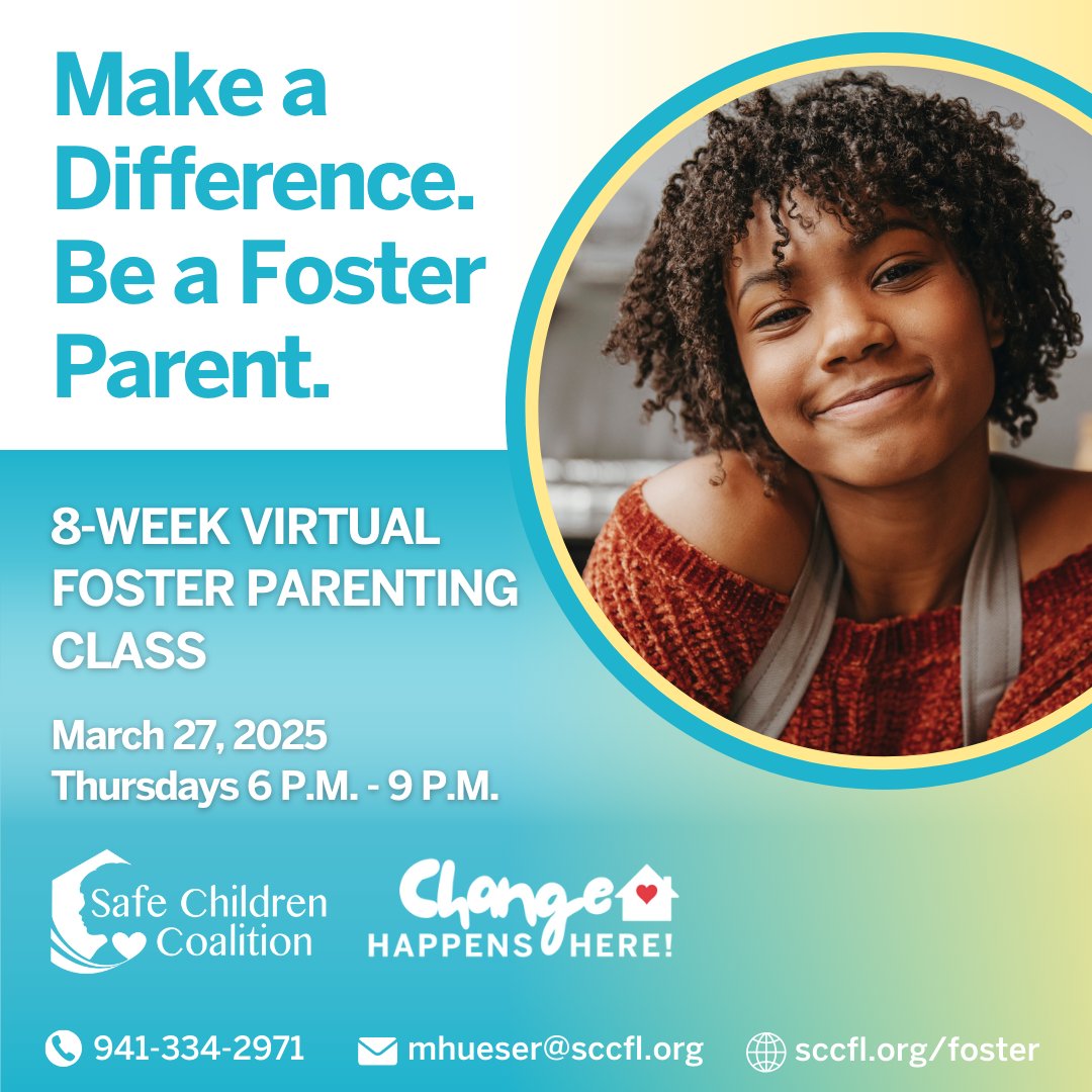 Meet *Maya. Maya's foster mom’s kindness changed her life, helping her discover joy, believe in herself, and succeed. One caring adult can transform a child's future. Ready to start your journey? Join our 8-week Virtual Foster Parenting Class: sccfl.org/foster
