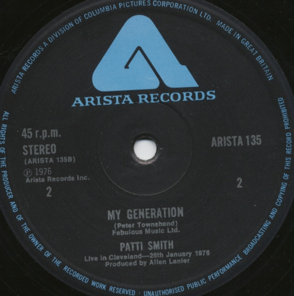 Charles30181053's tweet photo. Today's #Tuesdaycover is Patti
Smith's version of My Generation @OdiousOracle12 @NewWaveAndPunk https://t.co/krNfHAatz4