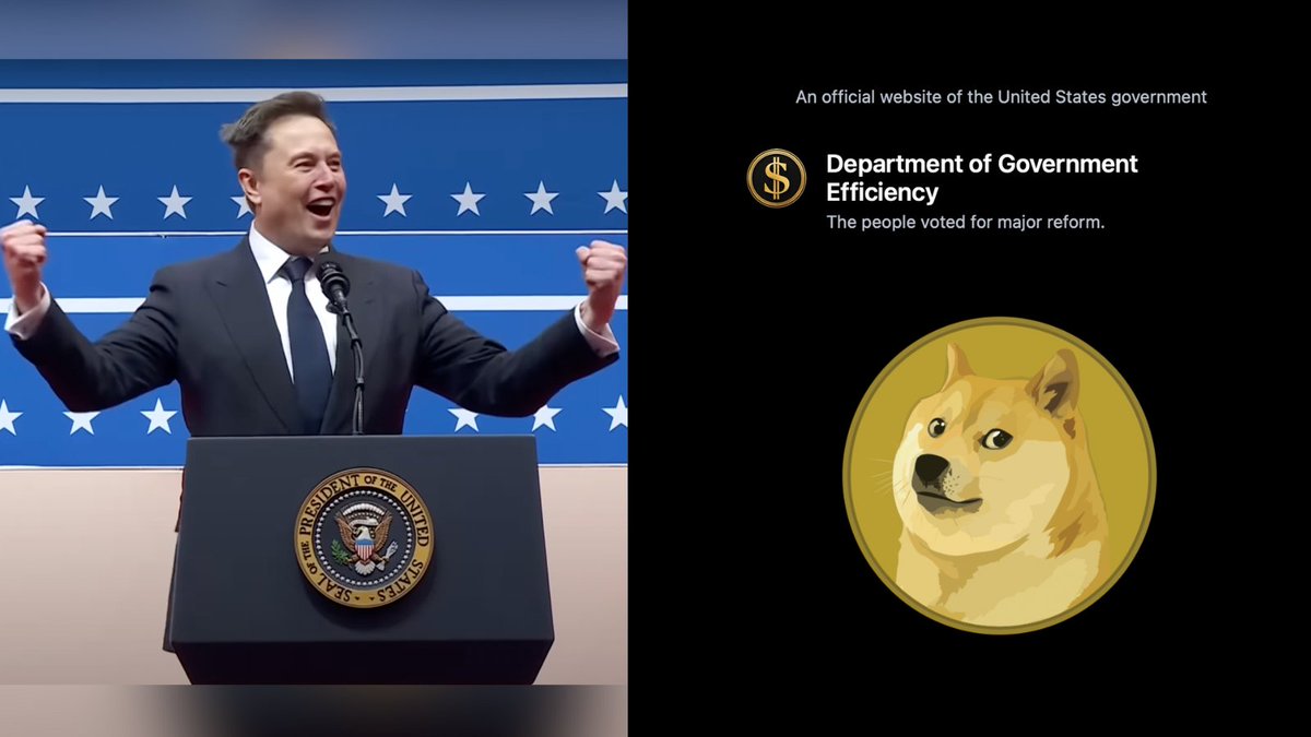 JUST IN: The official DOGE website features the Dogecoin logo. Trump  established the Department of Government Efficiency, led by Elon Musk, with  an executive order.