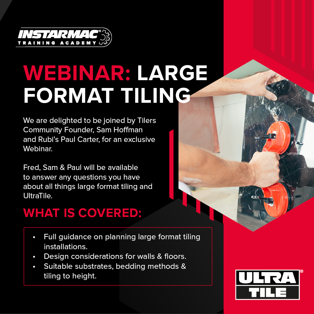 UltraTile_UK's tweet image. ⭐ WEBINAR ⭐ 

👤 Trainers: Fred Whitehouse, Sam Hoffman &amp;amp; Paul Carter
🎓 The Topic: Large Format Tiling
📆 When: 5th Feb
⌚ Time: 6pm
📍 Where: Online
➡️ Swipe to see more about the webinar
⬇️ Click the link to register
hubs.ly/Q033h2Yl0

#Training #Tiling #TilingTraining