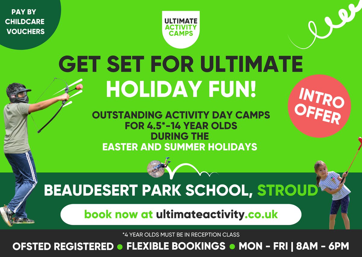 Ultimate Activity Camps (@ult_activity) on Twitter photo 🌟 New for 2025! 🌟
Ultimate Activity Camps are coming to Clapham at
<a href="/beaudesertpark/">Beaudesert Park</a> 🤸♂️🤸
Children aged 4.5 -14 can make new friends and enjoy over 40 sports, games, and creative activities each week. They'll have a blast! 🏃♂️🏃♀️
Intro offer now on 👉 bit.ly/49HDh4g 🌟 New for 2025! 🌟
Ultimate Activity Camps are coming to Clapham at
<a href="/beaudesertpark/">Beaudesert Park</a> 🤸♂️🤸
Children aged 4.5 -14 can make new friends and enjoy over 40 sports, games, and creative activities each week. They'll have a blast! 🏃♂️🏃♀️
Intro offer now on 👉 bit.ly/49HDh4g