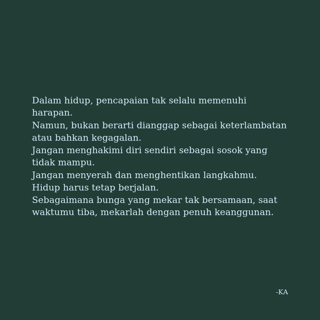 any_____think's tweet photo. Jangan menyerah dan mekarlah🌻

2025
#galau #life #quote #quotes #quotesindonesia #quoteoflife #sajak #sajakrindu #sajakcinta #literasi #literasiindonesia #ka #anythink https://t.co/CputQJWBGy