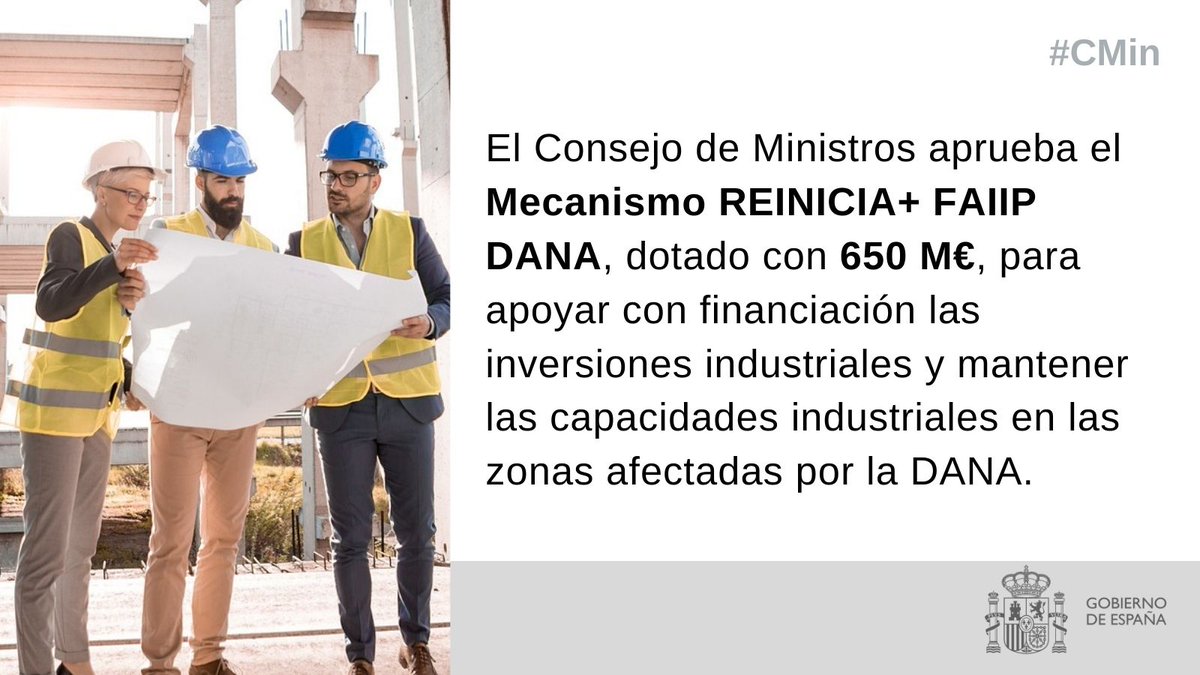 minturgob's tweet image. 📢 El Gobierno @desdelamoncloa aprueba un nuevo mecanismo con préstamos a través de SEPIDES a un 0% de interés y un plazo de devolución de 10 años, con 3 años de carencia para inversiones #industriales en las zonas afectadas por la #DANA.

🔗run.gob.es/lms144ed