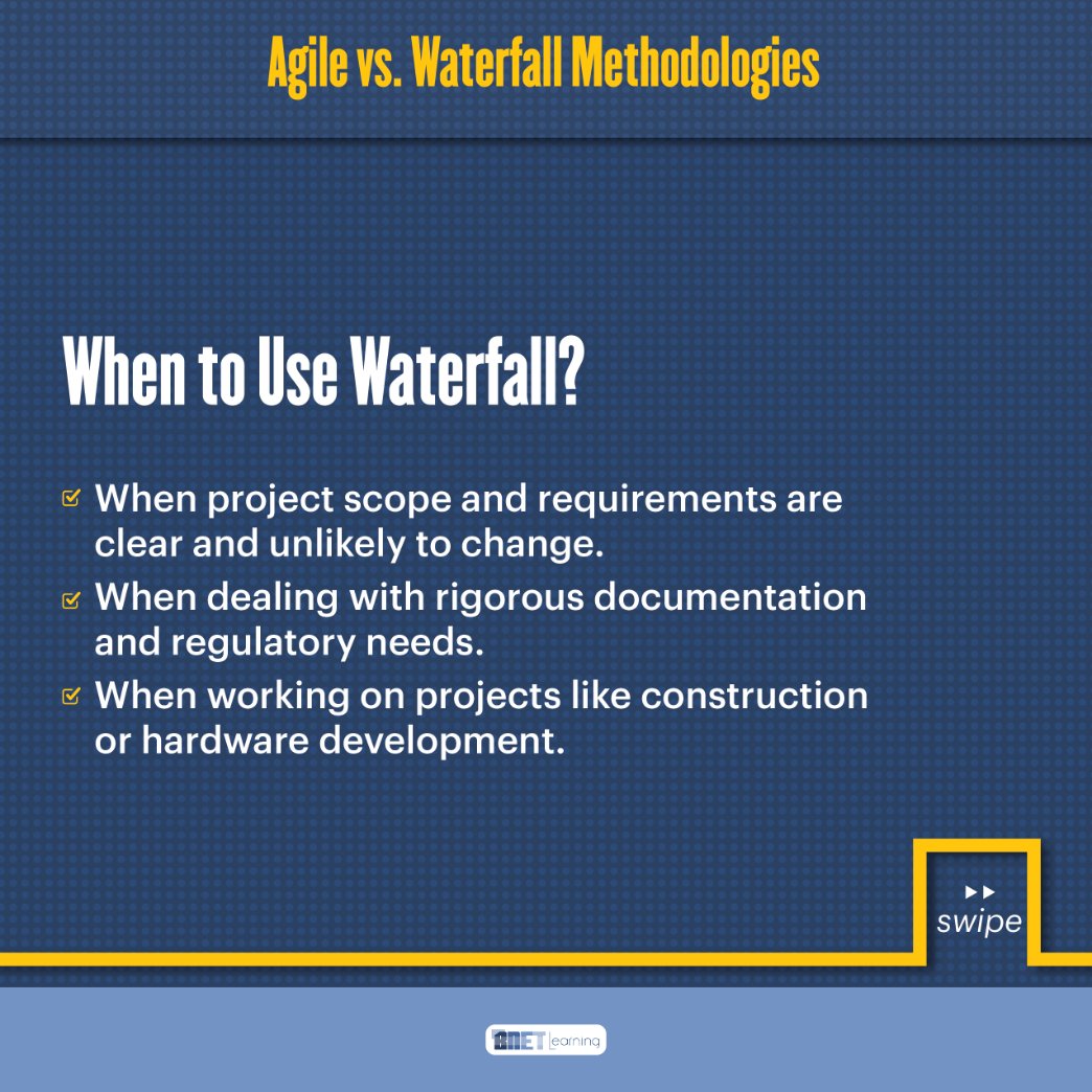 BnetLearning's tweet photo. Which is a better methodology? Depends on the project https://t.co/WHYPJxA38e
