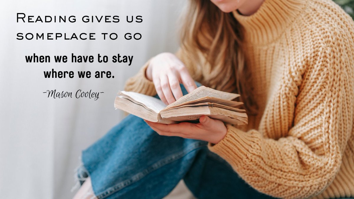 JulieJRanson's tweet photo. Reading gives us someplace to go when we have to stay where we are. 
Wanna go on an adventure? Go to your bookshelf.
Retweet or reply if you agree!
#amreading  #readingadventures #readingtransports #bookstagram #booklove https://t.co/vfEtOFa9AD