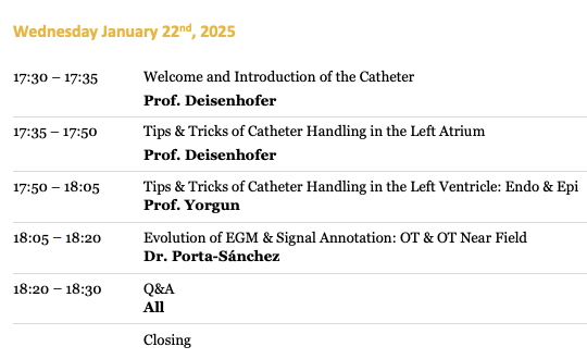 aportasanchez's tweet photo. Join us tomorrow for a fruitful discussion. There is still time to register. #OmnipolarTechnology

@AbbottCardio @AbbottNews @hospitalclinic @barnaclinic 

https://t.co/AXRrWphBEP

@hikmetyorgun #IsabelDeisenhofer https://t.co/nJqYxsS7Xb