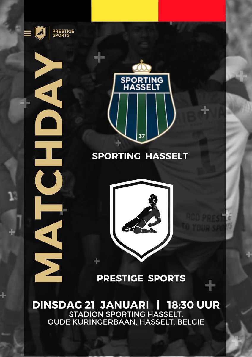 Vandaag onze 1e wedstrijd in België in 2025. Hopelijk nog 1 van velen. Wij bedanken alvast onze host van vandaag <a href="/sportinghasselt/">Sporting Hasselt</a> voor de gastvrijheid! 

Ploegen die graag een wedstrijd willen inplannen tegen vrij over te schrijven spelers kunnen mailen: contact@prestigesports.eu