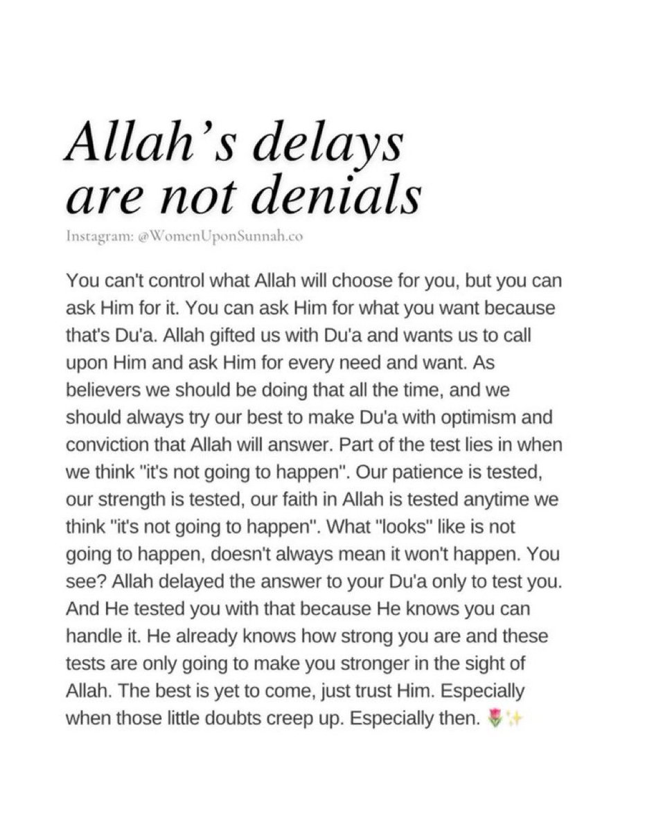 aiishadahir's tweet photo. Allah’s delay are not denials https://t.co/2jivSwCITd