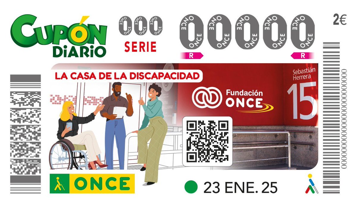 Fundacion_ONCE's tweet photo. El cupón de la @ONCE_oficial de este jueves 23 de enero estará protagonizado por ‘La casa de la #discapacidad’, como se conoce entre el movimiento asociativo de las personas con #discapacidad a Fundación ONCE.

https://t.co/lor7ukPPfg https://t.co/FOCRkhm3aR