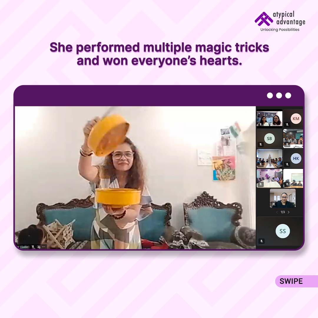 AtypicalAdv's tweet image. Magic That Speaks to the Heart!

Sheetal, one of India’s first hearing-impaired magicians, amazed her SHI colleagues at Nexus with her jaw-dropping tricks and inspiring journey.

Magic isn’t just tricks; it’s about bringing people together. 💙

#AtypicalAdvantage #InclusiveMagic