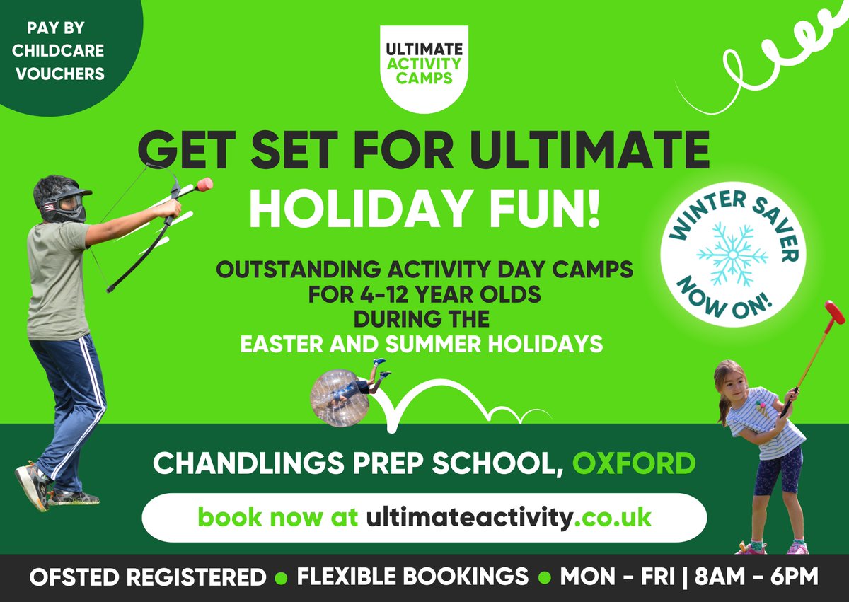 Ultimate Activity Camps (@ult_activity) on Twitter photo ⏰Our Winter Saver ends TODAY!⏰
Ultimate Activity Camps are returning to
<a href="/chandlings_sch/">Chandlings Prep School</a> this Easter & Summer! 🤸
Children aged 4-12 can make new friends and enjoy over 40 sports, games, and creative activities each week. Secure your spot👉bit.ly/3PGVkz0 ⏰Our Winter Saver ends TODAY!⏰
Ultimate Activity Camps are returning to
<a href="/chandlings_sch/">Chandlings Prep School</a> this Easter & Summer! 🤸
Children aged 4-12 can make new friends and enjoy over 40 sports, games, and creative activities each week. Secure your spot👉bit.ly/3PGVkz0