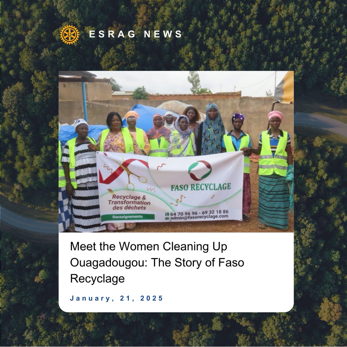 In Ouagadougou, Faso Recyclage is fighting waste pollution &amp; empowering displaced women. This all-female team recycles waste to build a cleaner city &amp; brighter future. 💚♻️

Learn more: ow.ly/8o0v50UK4cu

#WomenForChange #ESRAG