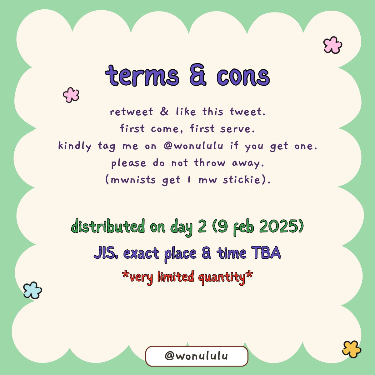 [ rts &amp; likes are very appreciated♡ ]

SEVENTEEN RIGHT HERE in Jakarta
– freebies by <a href="/wonululu/">cece</a>

📍JIS
🗓️ day 2 (9 feb 2025).
⏱️ exact place &amp; time; tba.

– how to claim? please read the details on the pictures below.

#SVT_RIGHT_HERE_IN_JAKARTA