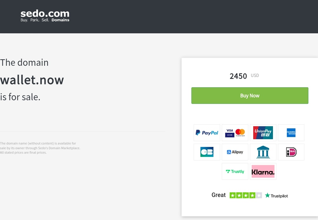 For sale!! 
Wallet.now at just $2450
#domain #domainname