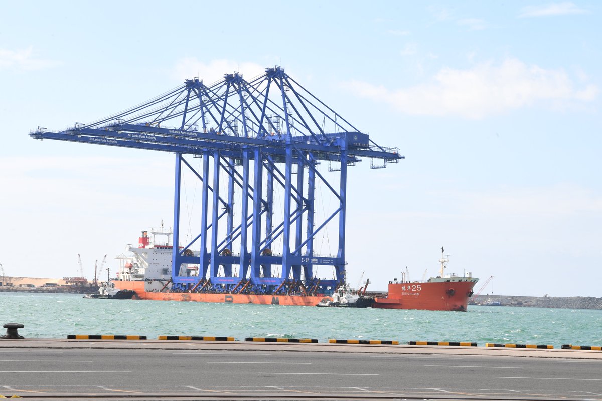 The Colombo East Container Terminal (CECT) recently received three additional Ship-to-Shore (STS) cranes to further enhance its operational efficiency.  #SriLanka #Maritime