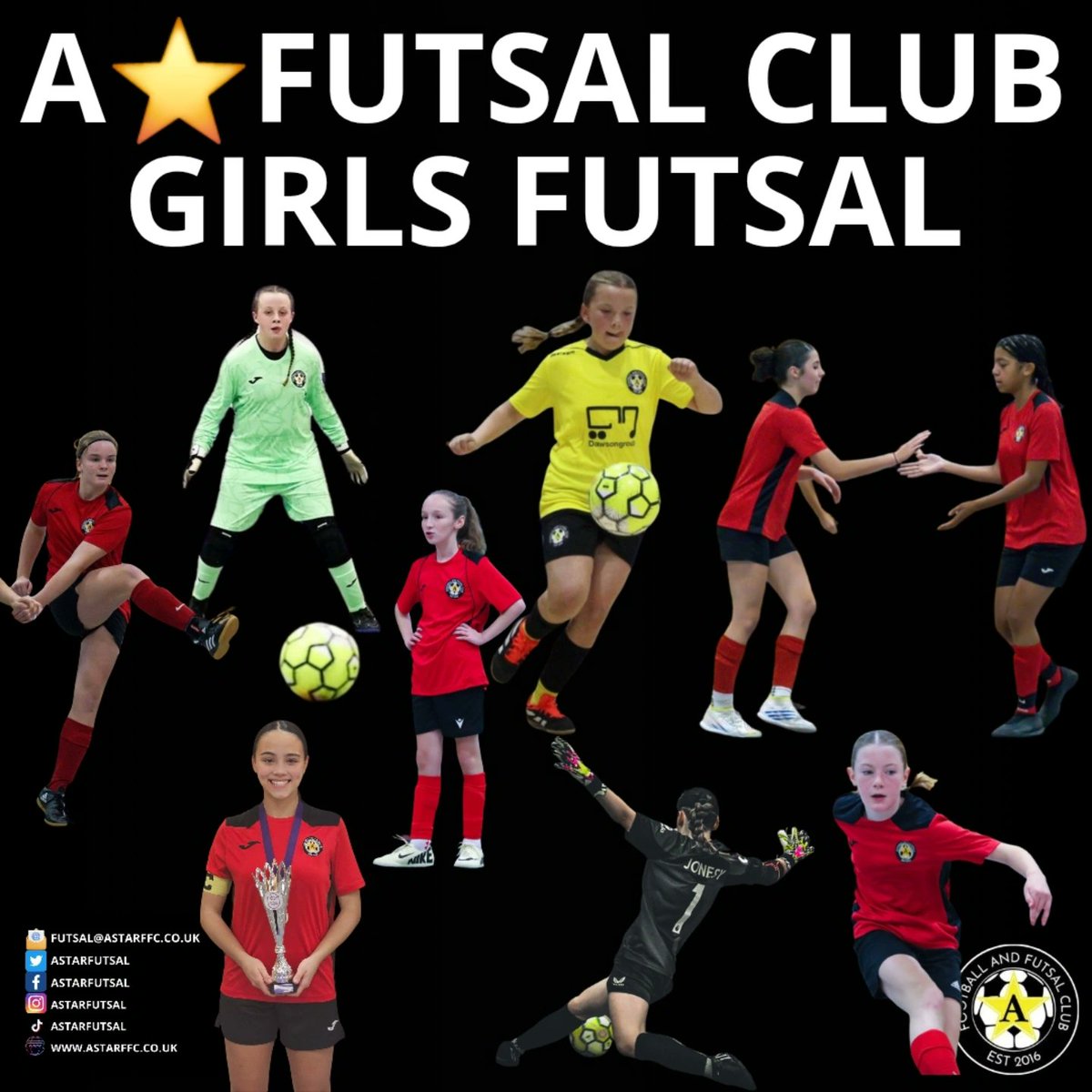 BucksFutsalYth's tweet photo. ❤️ GIRLS FUTSAL AT A⭐️FUTSAL CLUB ❤️

@astarfutsal are the biggest provider of girls #futsal in #Buckinghamshire #Bedfordshire with a range of dedicated girls only sessions &amp; mixed sessions. Regular matches are also available.

Email futsal@astarffc.co.uk for full details. https://t.co/vuduuBwZvZ