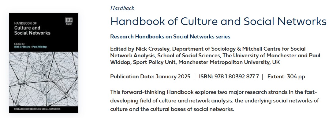 Sport Policy Unit - MMU (@spu_mmu) on Twitter photo Dr Paul Widdop (<a href="/Fire_and_Skill/">Dr Paul Widdop</a>) has co-edited a book titled, "Handbook of Culture and Social Networks." Dr Widdop has also authored a chapter in the book titled, "Sport social network analysis."
Link: e-elgar.com/shop/gbp/handb⦠Dr Paul Widdop (<a href="/Fire_and_Skill/">Dr Paul Widdop</a>) has co-edited a book titled, "Handbook of Culture and Social Networks." Dr Widdop has also authored a chapter in the book titled, "Sport social network analysis."
Link: e-elgar.com/shop/gbp/handbā¦