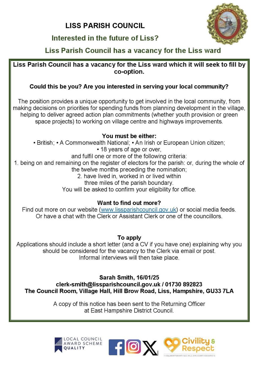 Liss Parish Council tweet media