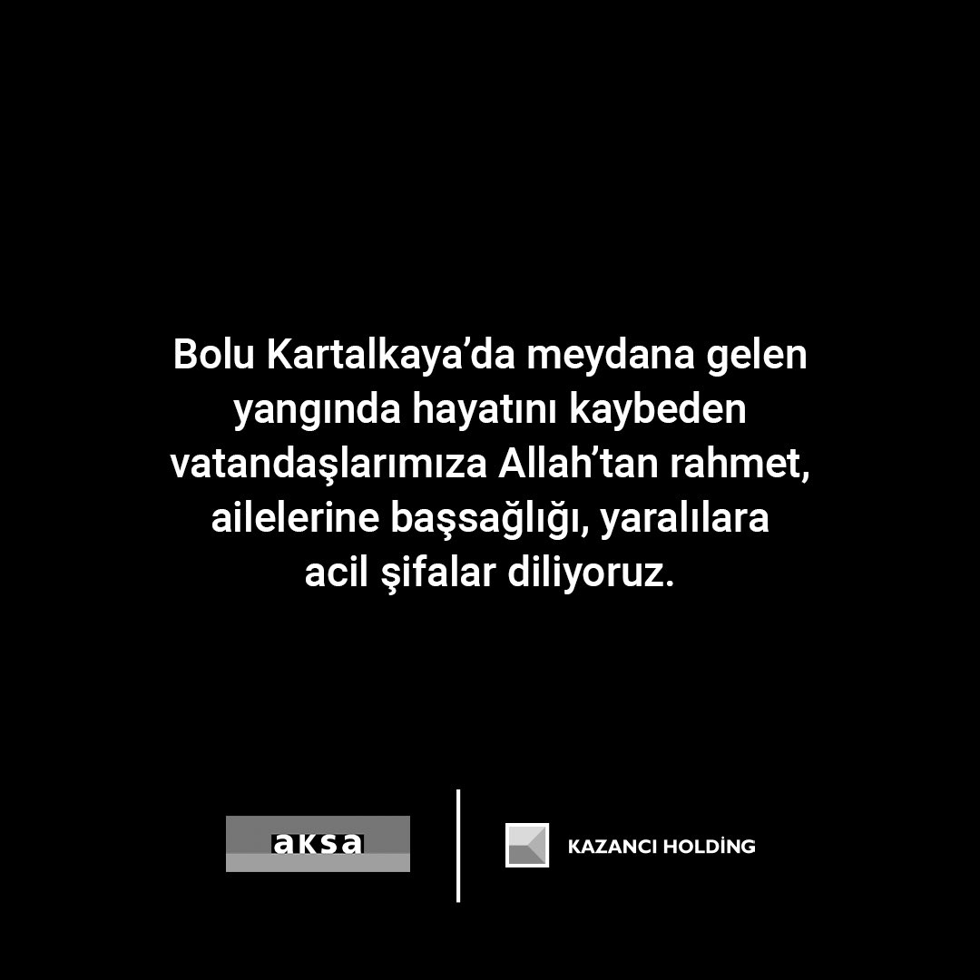 Bolu Kartalkaya’da meydana gelen yangında hayatını kaybeden vatandaşlarımıza Allah’tan rahmet, ailelerine başsağlığı, yaralılara acil şifalar diliyoruz.