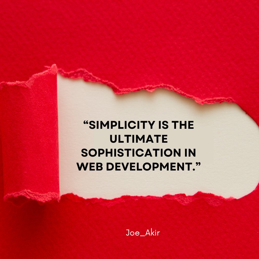 JOE_Akir's tweet image. Less is more. Simplicity is key to creating impactful and user-friendly web experiences.
#WebDevLife #Minimalism