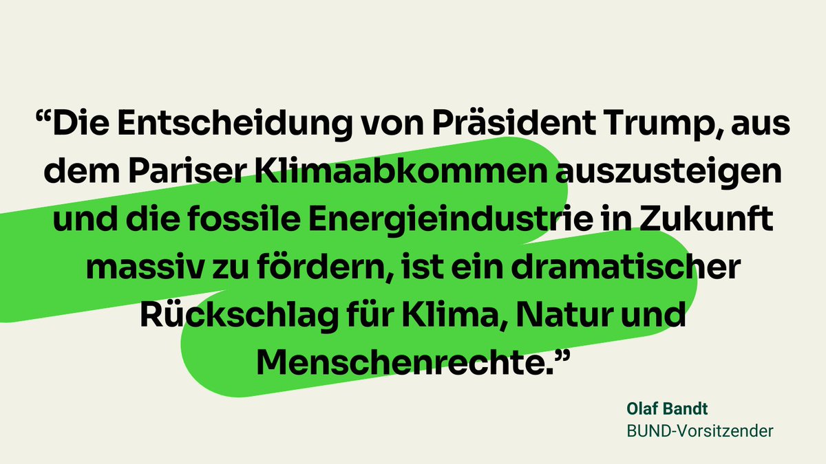 BUND (@bund_net) on Twitter photo Nach der Entscheidung des neuen US-Präsidenten #Trump, aus dem Pariser Klimaschutzabkommen auszusteigen, äußert sich <a href="/Bandt_BUND/">Olaf Bandt (BUND)</a>: Nach der Entscheidung des neuen US-Präsidenten #Trump, aus dem Pariser Klimaschutzabkommen auszusteigen, äußert sich <a href="/Bandt_BUND/">Olaf Bandt (BUND)</a>: