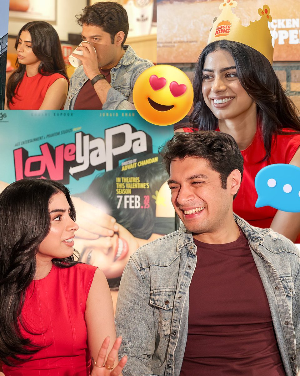 burgerkingindia's tweet image. Junaid &amp;amp; Khushi turned up the romance at BK yesterday, enjoying the Loveyapa Combo while sharing the excitement for their upcoming film “Loveyapa,” hitting theaters on 7th February😍🔜

Have you tried the taste of love yet?😋 

#BurgerKingIndia #Loveyapa #GenZLove #LoveyapaCombo