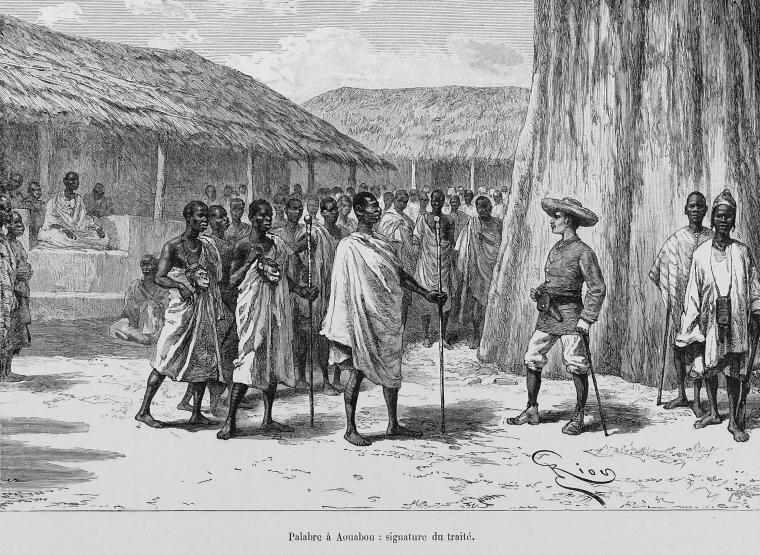 EdouardRiou's tweet photo. Louis-gustave Binger of French West Africa in 1892 Treaty Signing with Famienkro Leaders, in Present Day N'zi-comoé Region, Côte... https://t.co/oKRbbJEWU7 https://t.co/0nKcctIsbL