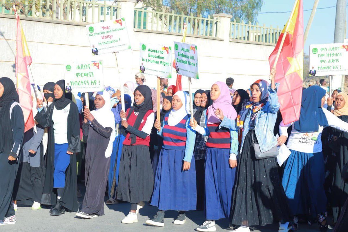 Zemzem50468559's tweet photo. Today protest Allahmdelliahi was safe and very productive. 
I pray this will be resolved as our President promised us this morning he will resolve it but of course time is a matter. Having in mind on Friday it is the court hearing in Axum and we all have to keep been a voice https://t.co/4KybkfxxaO