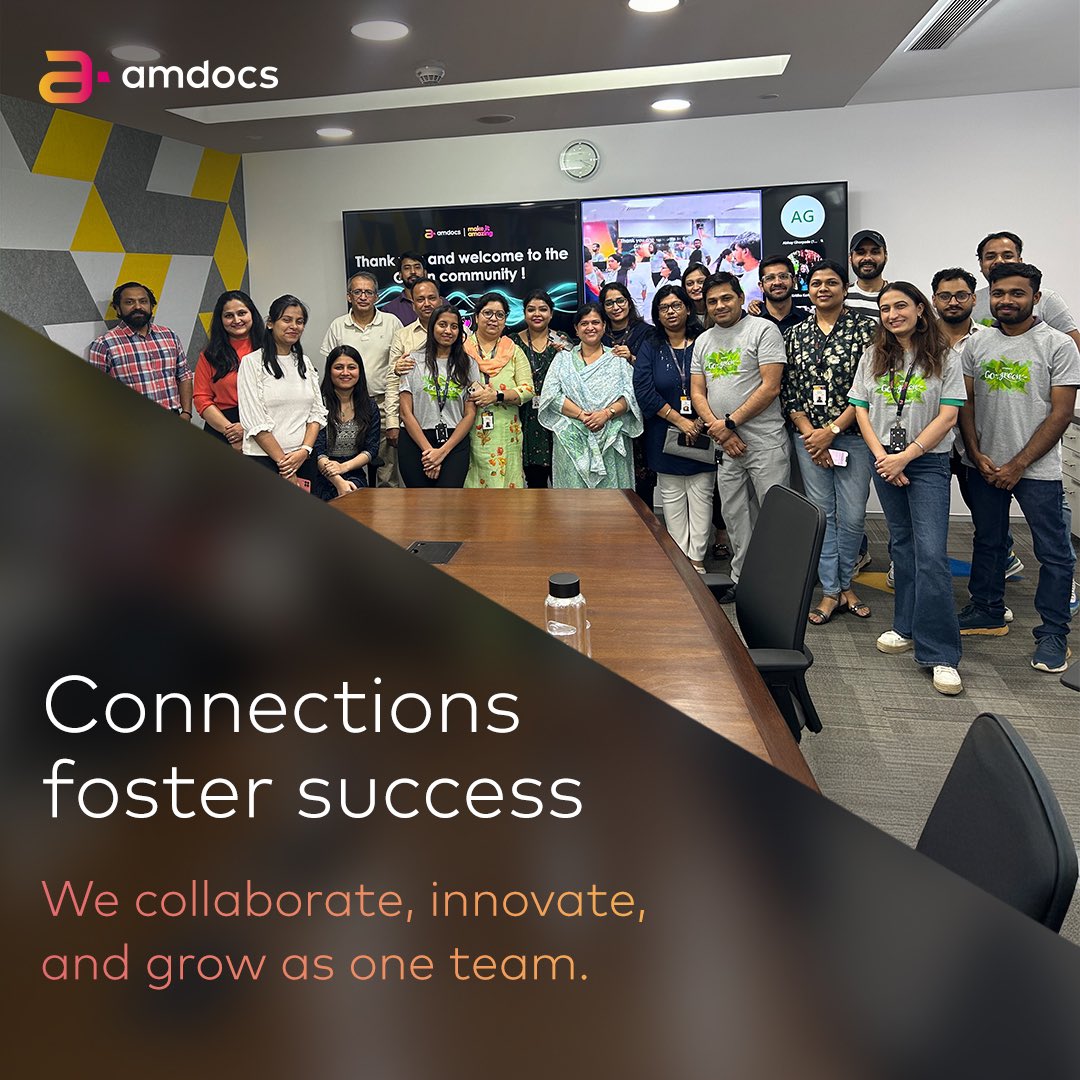 AmdocsIndia's tweet photo. Success thrives when we come together, share ideas, and move forward as a united force. Let’s build something great, together.  

#Amdocs #LiveAmazingDoAmazing #MakeitAmazing #Strongertogether #Collaborativegrowth #Teamspirit https://t.co/YARb7o2YkX