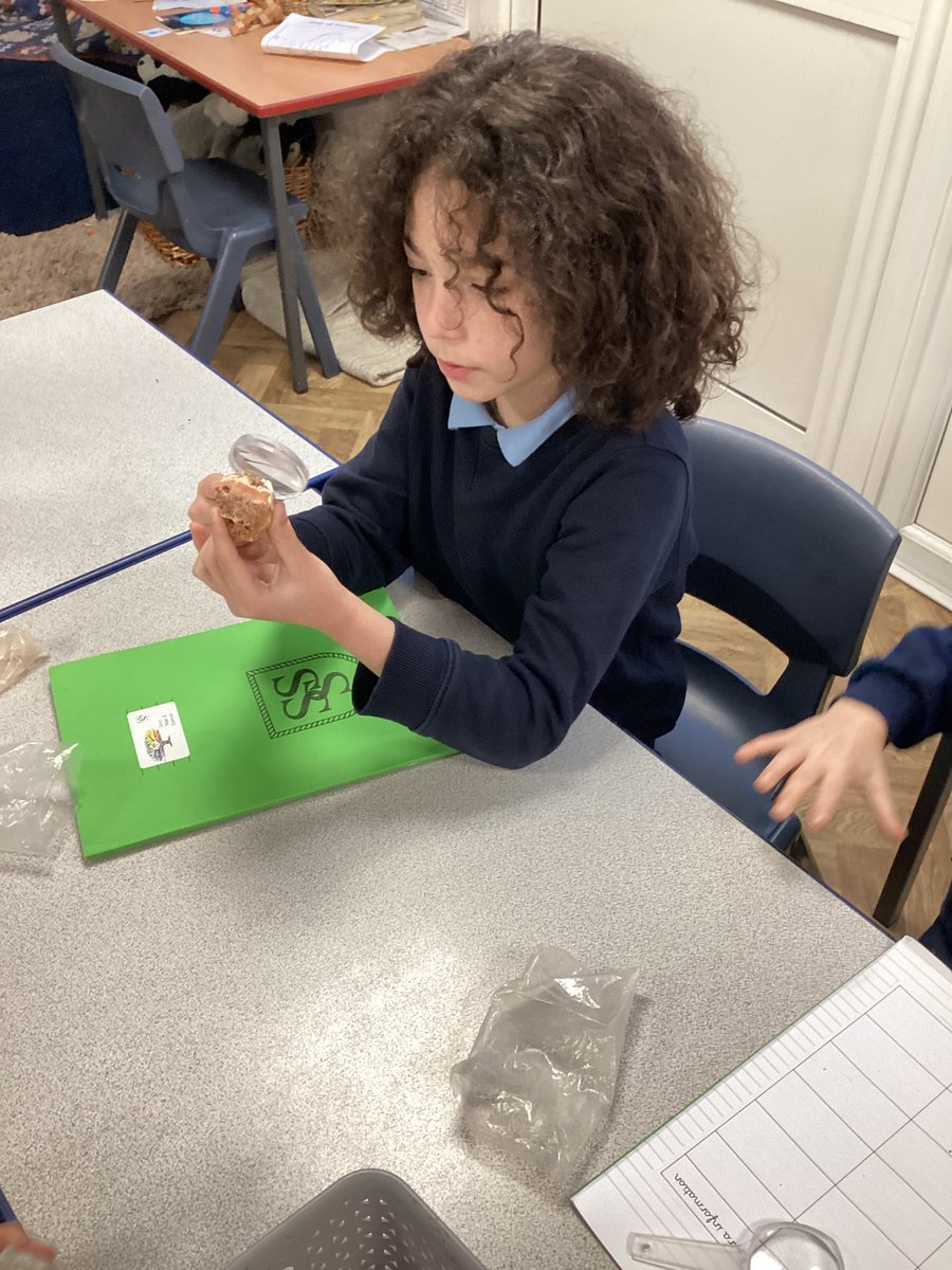 sss_year3's tweet photo. We are learning about rocks in our science lessons this half term. Here we are observing rocks and thinking about their properties. #sssscience https://t.co/AkSEOXoDaC