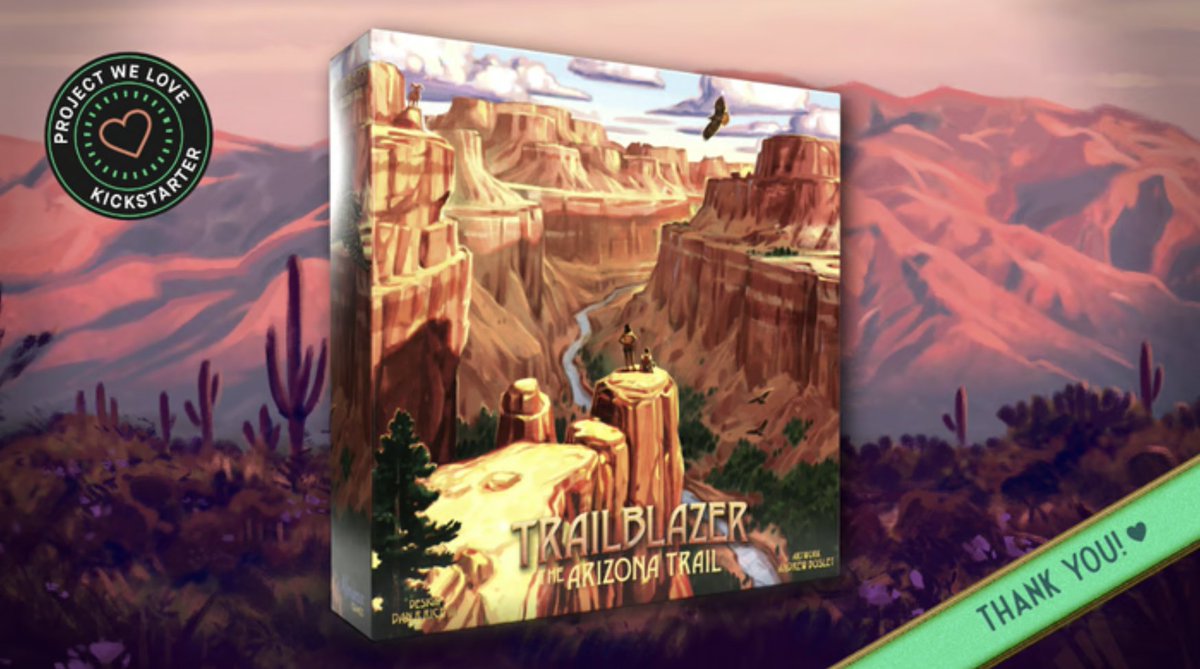 Trailblazer: The Arizona Trail from Mariposa Games has commenced packing and shipping this morning! #Kickstarter 🌵