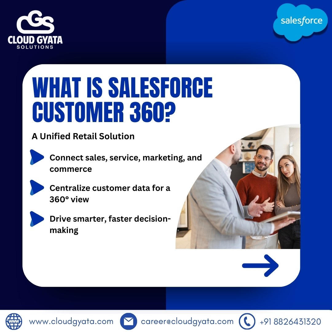 cloudgyata's tweet image. Unlock the Future of Retail with Salesforce Customer 360! 🚀

Boost your retail business with seamless operations, personalized experiences, and unmatched insights. Let Cloud Gyata Solutions elevate your success with tailored CRM solutions! 🌟