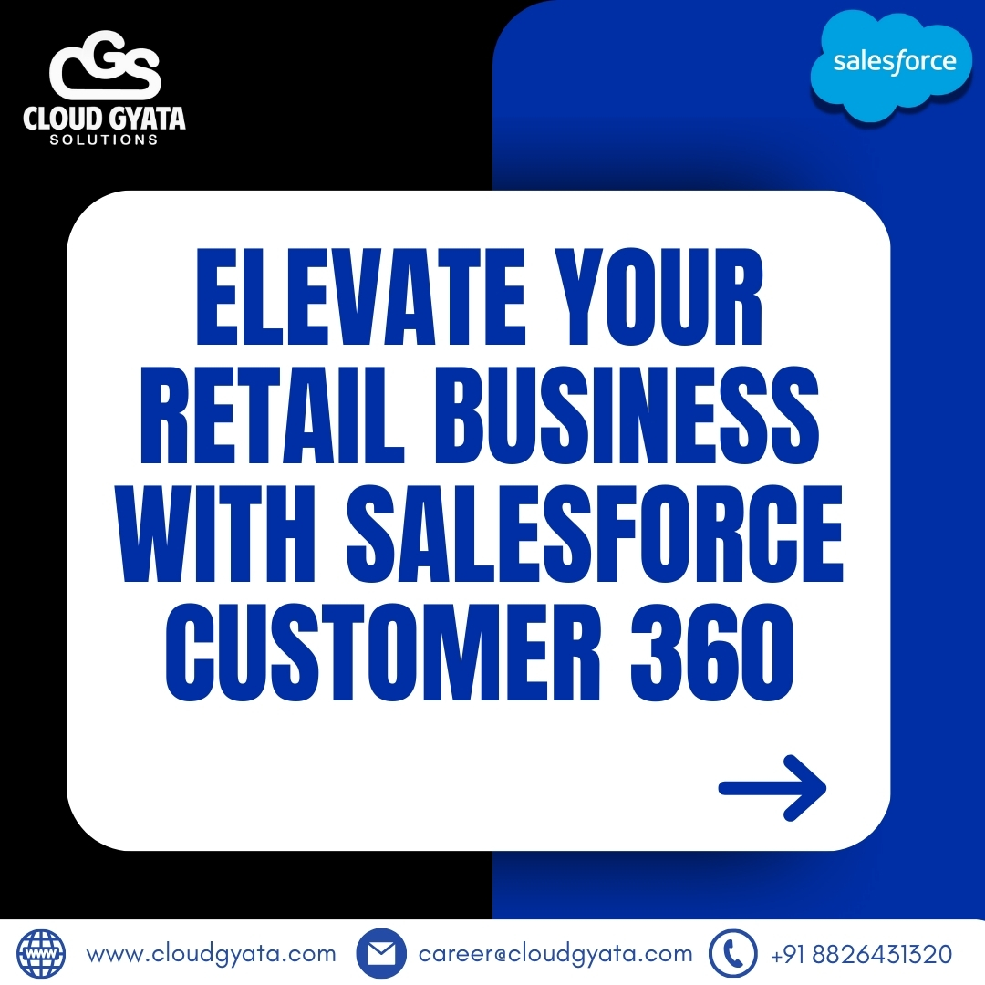 cloudgyata's tweet image. Unlock the Future of Retail with Salesforce Customer 360! 🚀

Boost your retail business with seamless operations, personalized experiences, and unmatched insights. Let Cloud Gyata Solutions elevate your success with tailored CRM solutions! 🌟