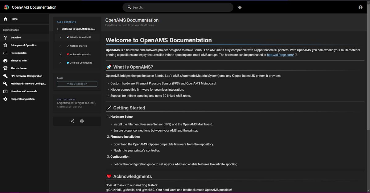 ChazMakes's tweet photo. Hey all, please show support to the talented creators of OpenAMS! They are the only ones I know of who are actively working on getting the Bambu Lab AMS to work with Klipper, this is your best shot to use your AMS with my project!

https://t.co/rCWOdSr1ve https://t.co/XyUDRr1QAW