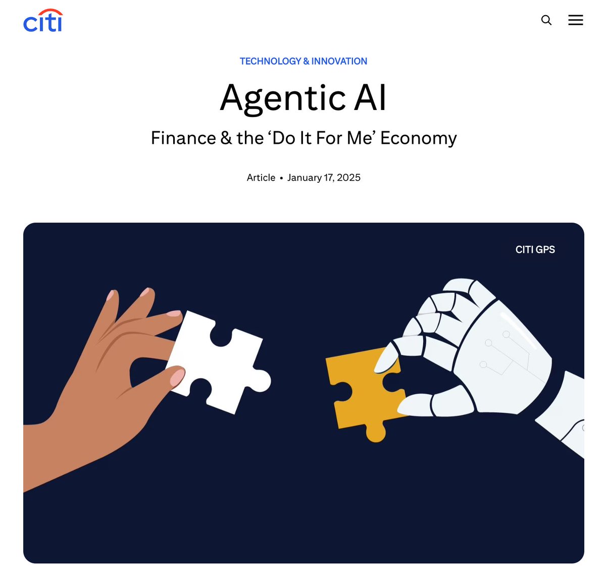 Citi’s latest report, "Agentic AI: Finance &amp; the ‘Do It For Me’ Economy", underscores the role of AI in shaping the future of finance. 

We’re honored that Norm Ai and John Nay (<a href="/johnjnay/">John Nay</a>) are featured in this analysis. 

<a href="/Citi/">Citi</a> covered how the growth of regulatory complexity has